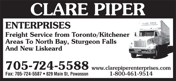 Image for Clare Piper Enterprises - Trucking/Heating Sales